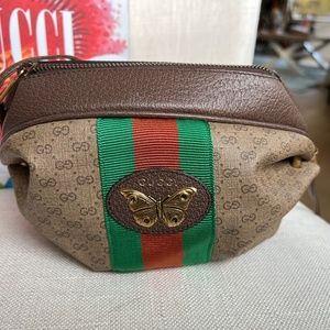 Gucci GG Supreme Mini Web Butterfly Crossbody Bag Brown.